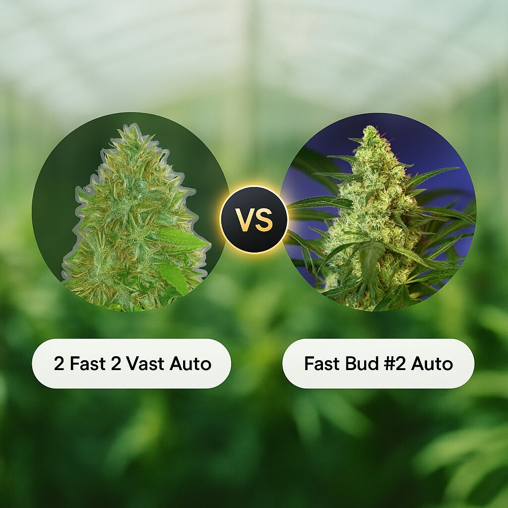 2 Fast 2 Vast Auto (Heavyweight Seeds) vs Fast Bud #2 Auto (Sweet Seeds) porównanie nasion konopi
