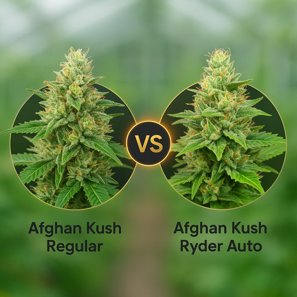 Afghan Kush (World of Seeds) vs Afghan Kush Ryder (World of Seeds) porównanie nasion konopi