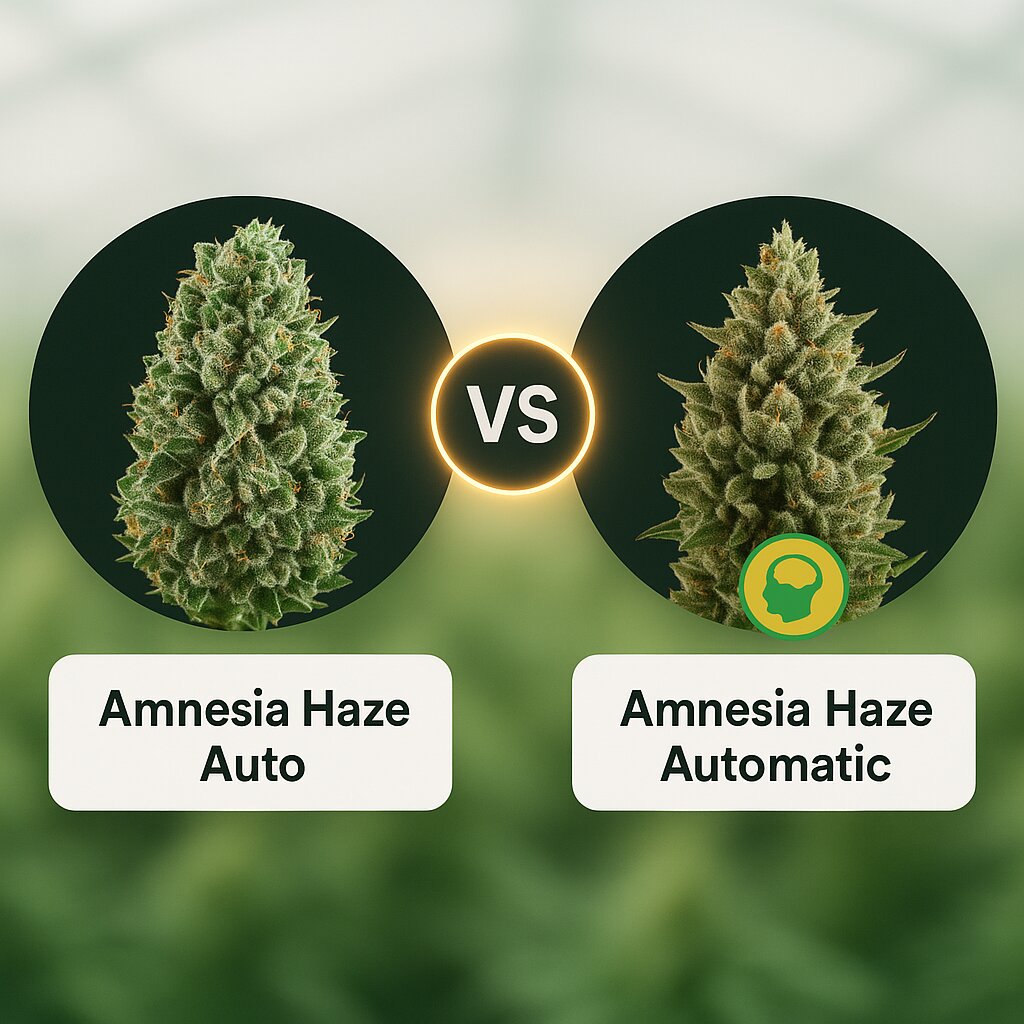 Amnesia Haze Auto (Vision Seeds) vs Amnesia Haze Automatic (Royal Queen Seeds) porównanie nasion konopi