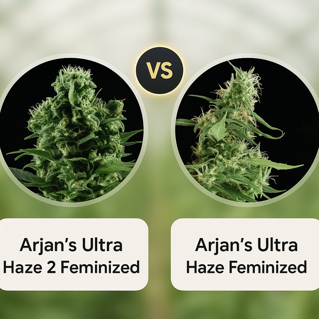 Arjan's Ultra Haze 2 (Greenhouse Seed Co) vs Arjan's Ultra Haze (Greenhouse Seed Co) porównanie nasion konopi
