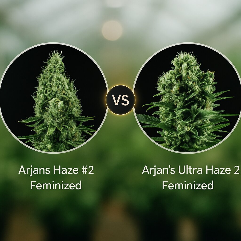 Arjans Haze #2 (Greenhouse Seed Co) vs Arjan's Ultra Haze 2 (Greenhouse Seed Co) porównanie nasion konopi