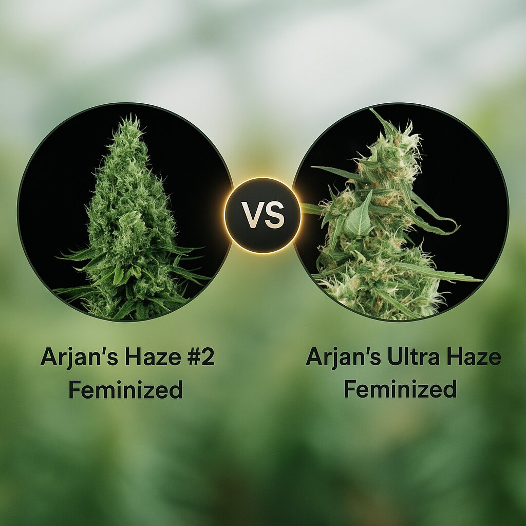 Arjans Haze #2 (Greenhouse Seed Co) vs Arjan's Ultra Haze (Greenhouse Seed Co) porównanie nasion konopi