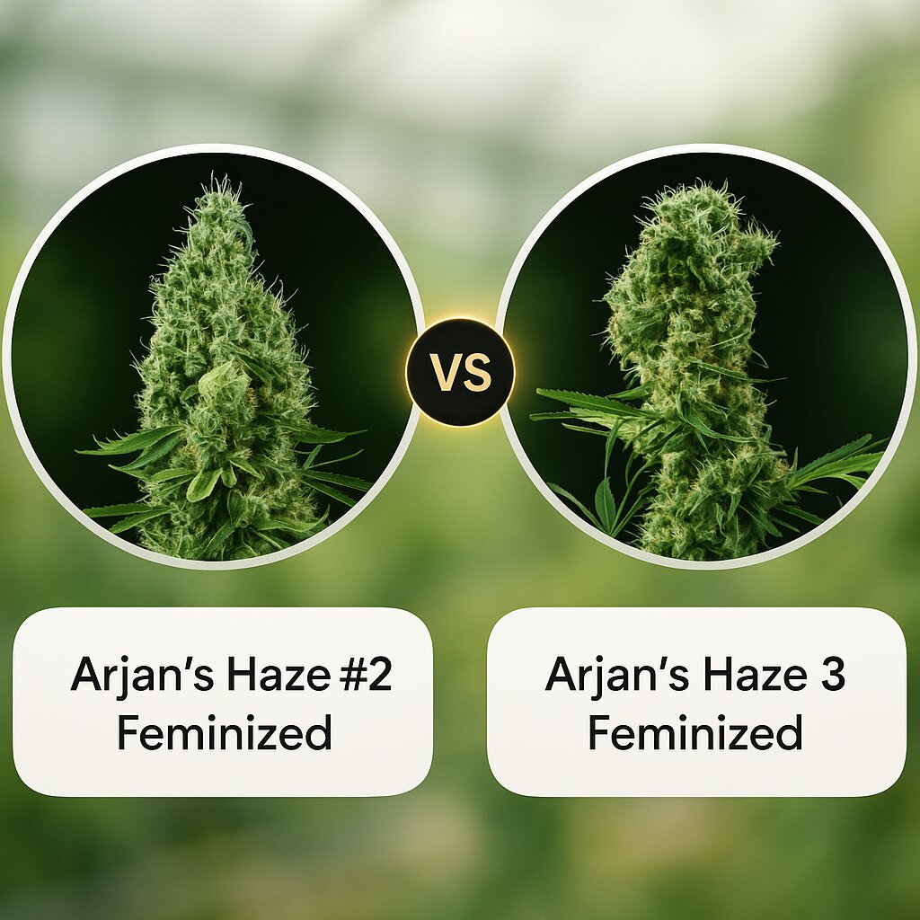 Arjans Haze #2 (Greenhouse Seed Co) vs Arjans Haze 3 (Greenhouse Seed Co) porównanie nasion konopi