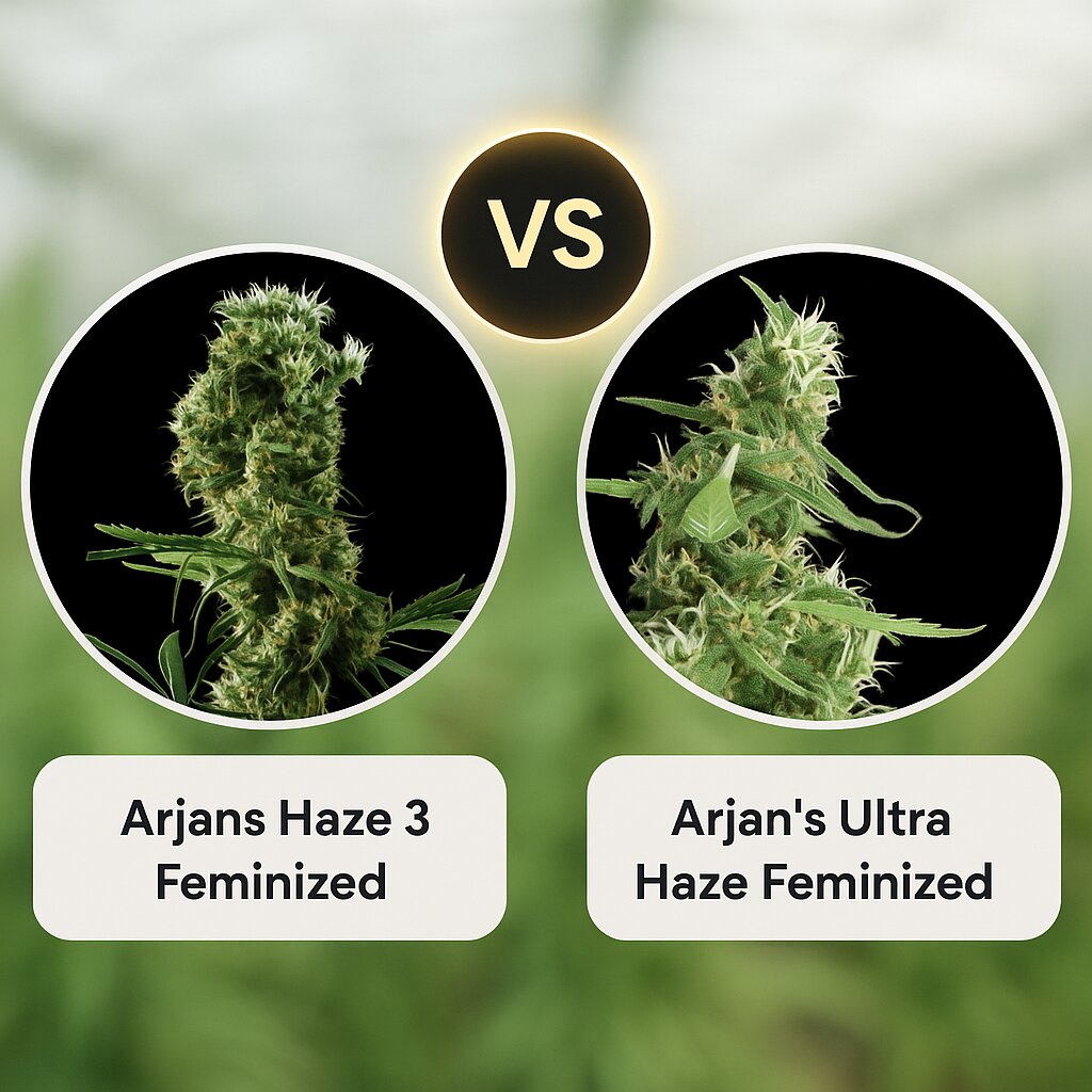 Arjans Haze 3 (Greenhouse Seed Co) vs Arjan's Ultra Haze (Greenhouse Seed Co) porównanie nasion konopi