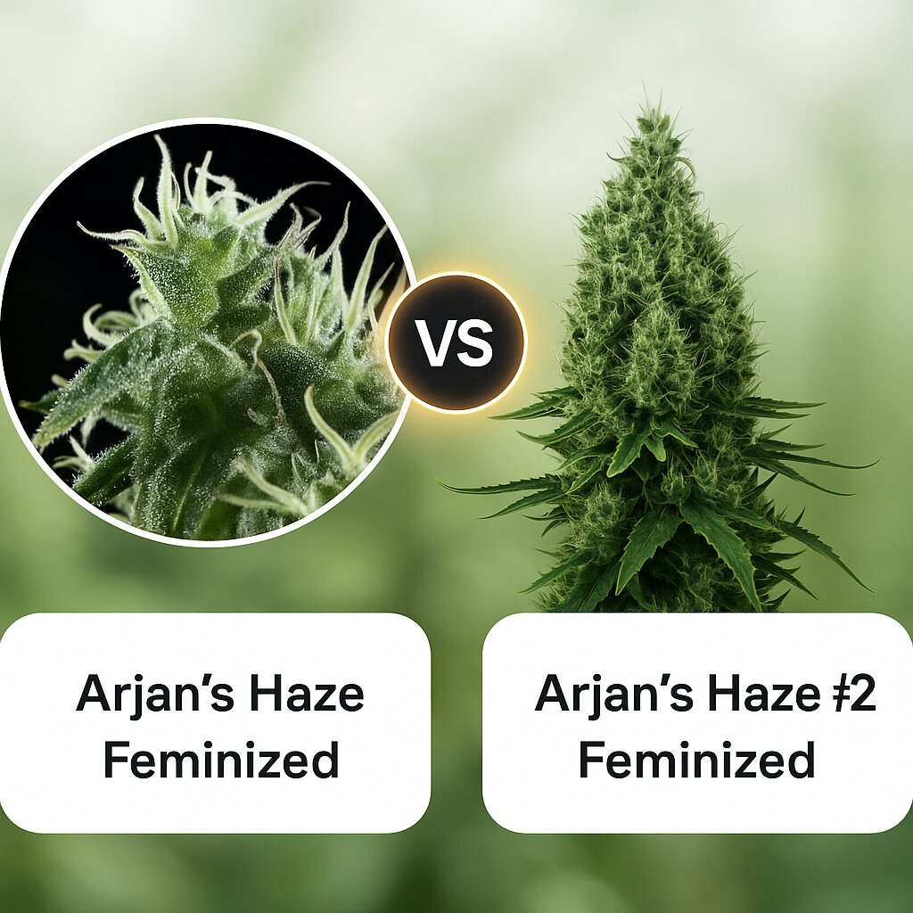 Arjans Haze (Greenhouse Seed Co) vs Arjans Haze #2 (Greenhouse Seed Co) porównanie nasion konopi