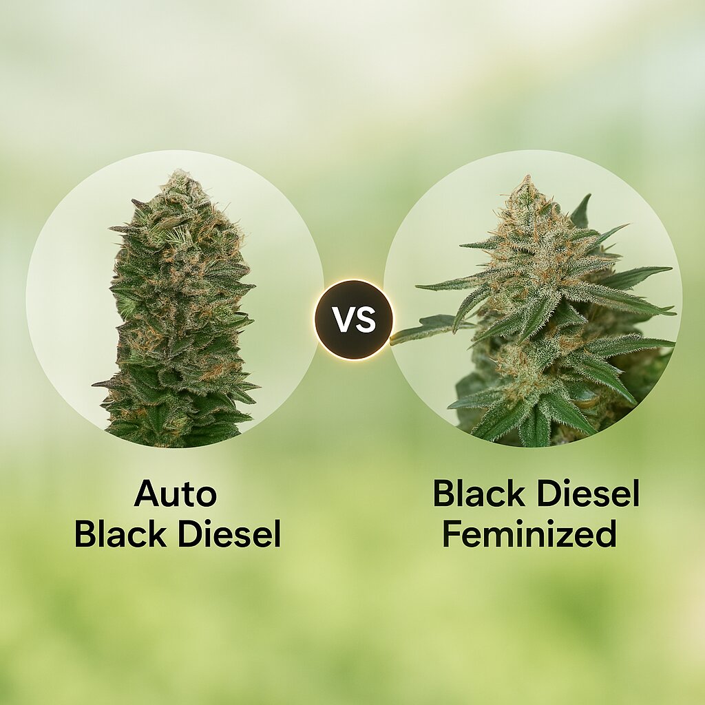 Auto Black Diesel (Advanced Seeds) vs Black Diesel (Advanced Seeds) porównanie nasion konopi