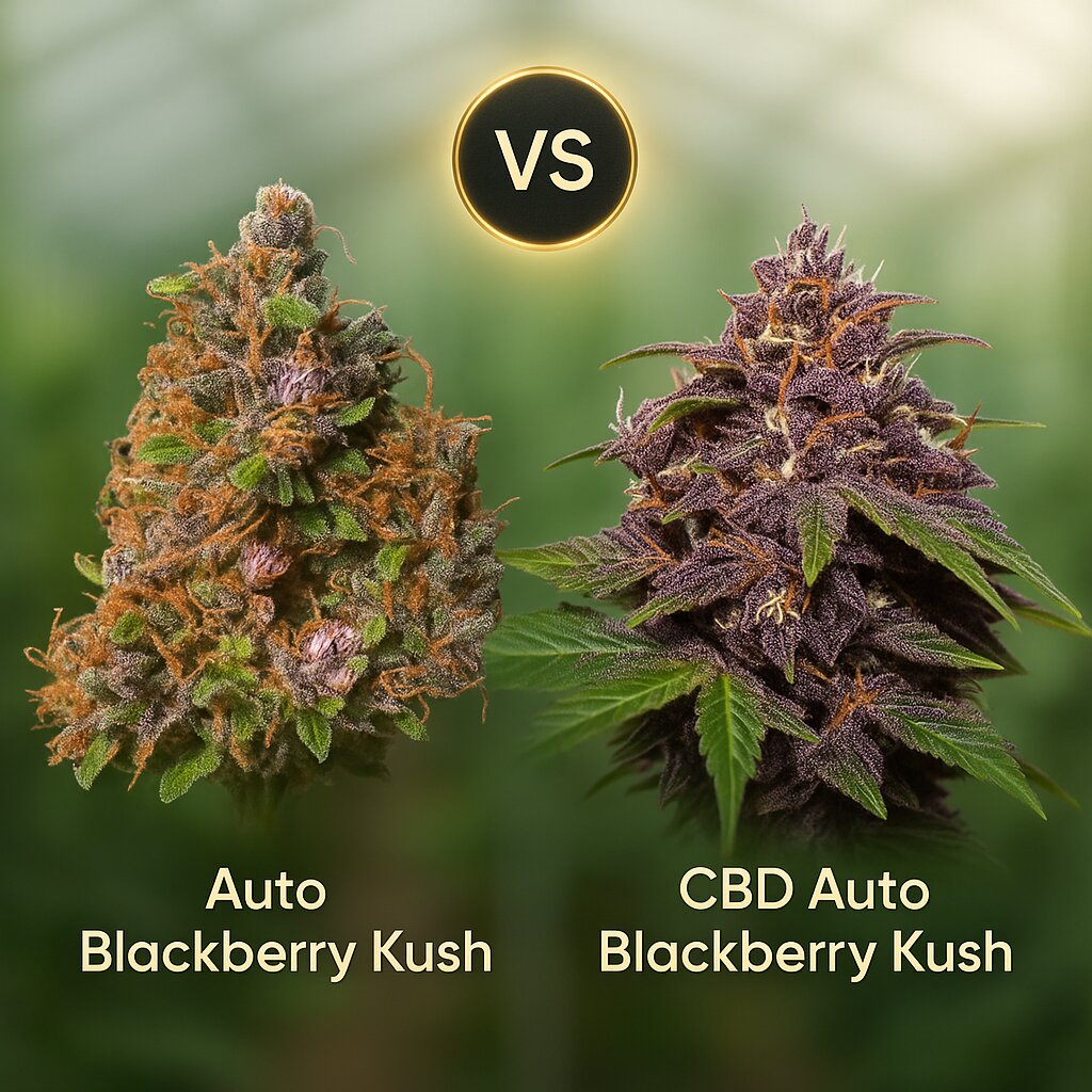 Auto Blackberry Kush (Dutch Passion) vs CBD Auto Blackberry Kush (Dutch Passion) Porównanie nasion konopi