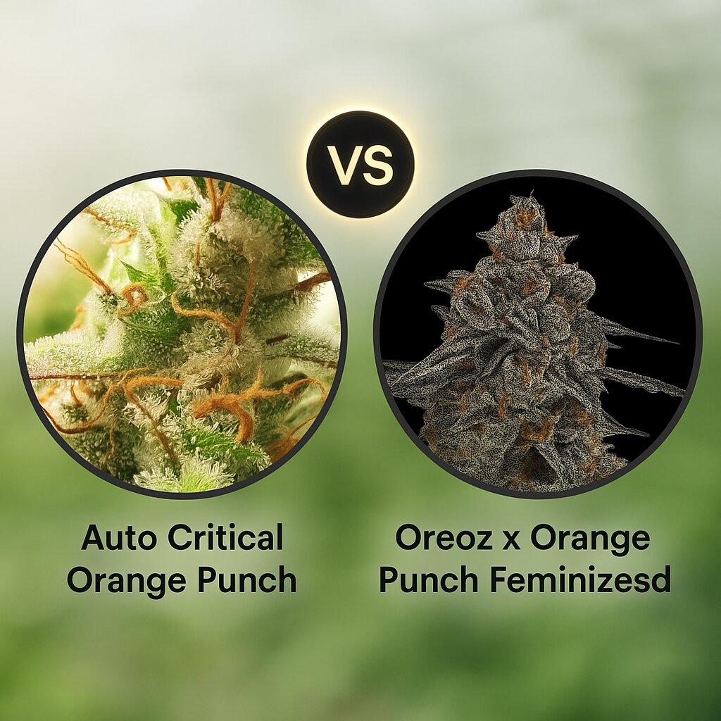 Auto Critical Orange Punch (Dutch Passion) vs Oreoz x Orange Punch (Terp Treez Co) porównanie nasion konopi