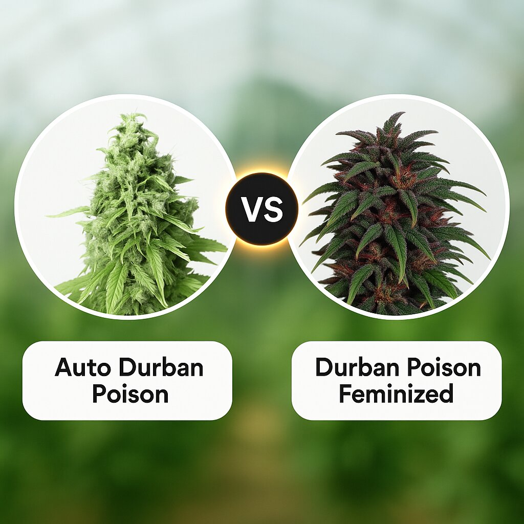 Auto Durban Poison (Dutch Passion) vs Durban Poison (Dutch Passion) porównanie nasion konopi