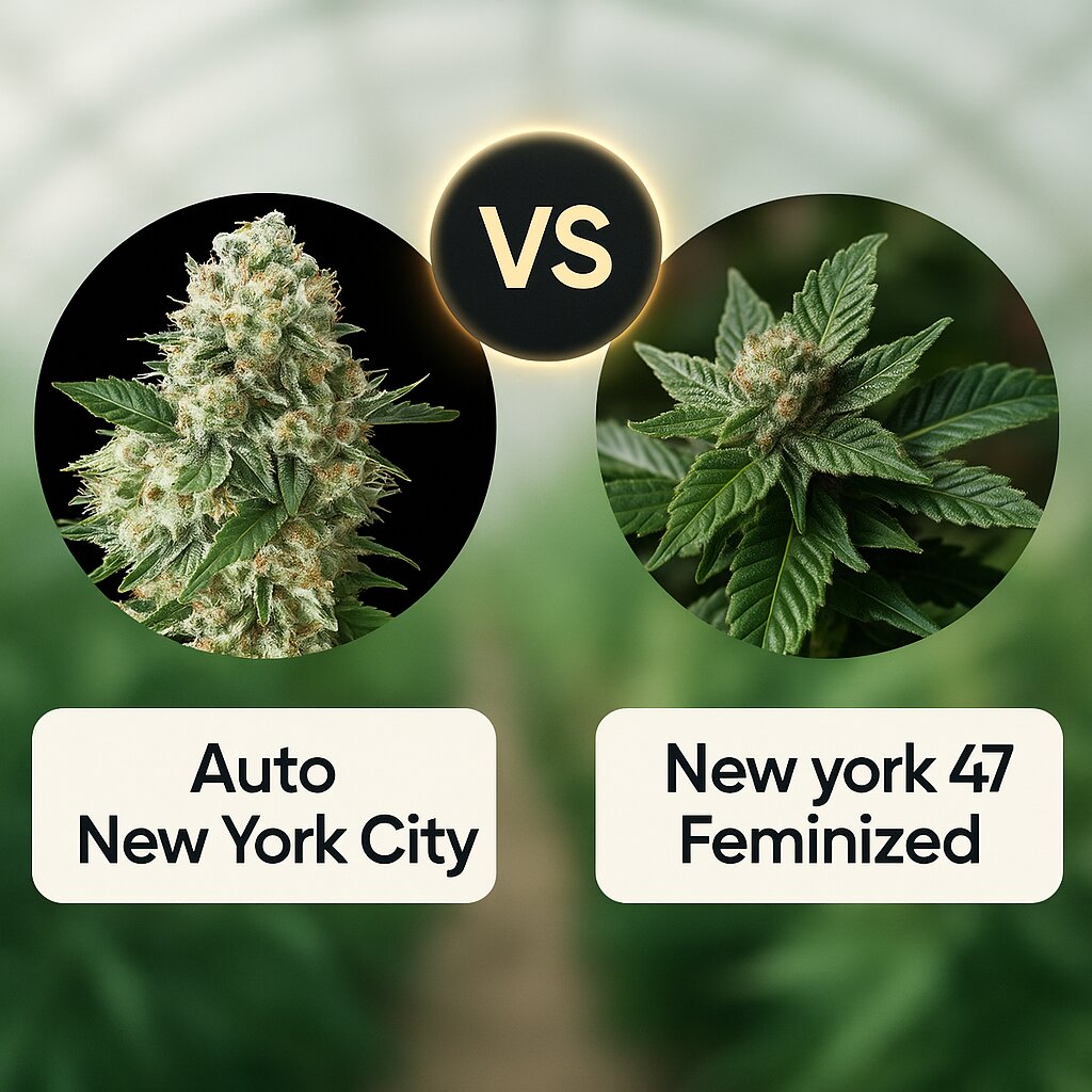 Auto New York City (Pyramid Seeds) vs New york 47 (World of Seeds) porównanie nasion konopi