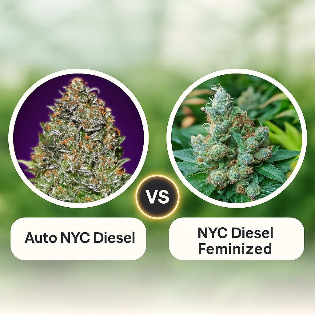 Auto NYC Diesel (Advanced Seeds) vs NYC Diesel (Soma Seeds) Porównanie nasion konopi.