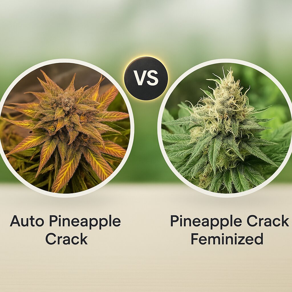 Auto Pineapple Crack (Top Shelf Elite) vs Pineapple Crack (Top Shelf Elite) porównanie nasion konopi