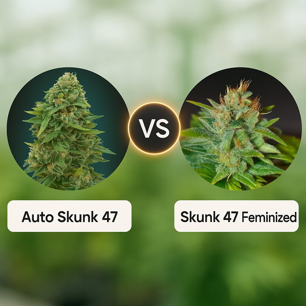 Auto Skunk 47 (Advanced Seeds) vs Skunk 47 (World of Seeds) porównanie nasion konopi