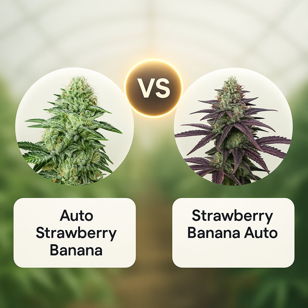 Auto Strawberry Banana (Anesia Seeds) vs Strawberry Banana Auto (FastBuds) porównanie nasion konopi