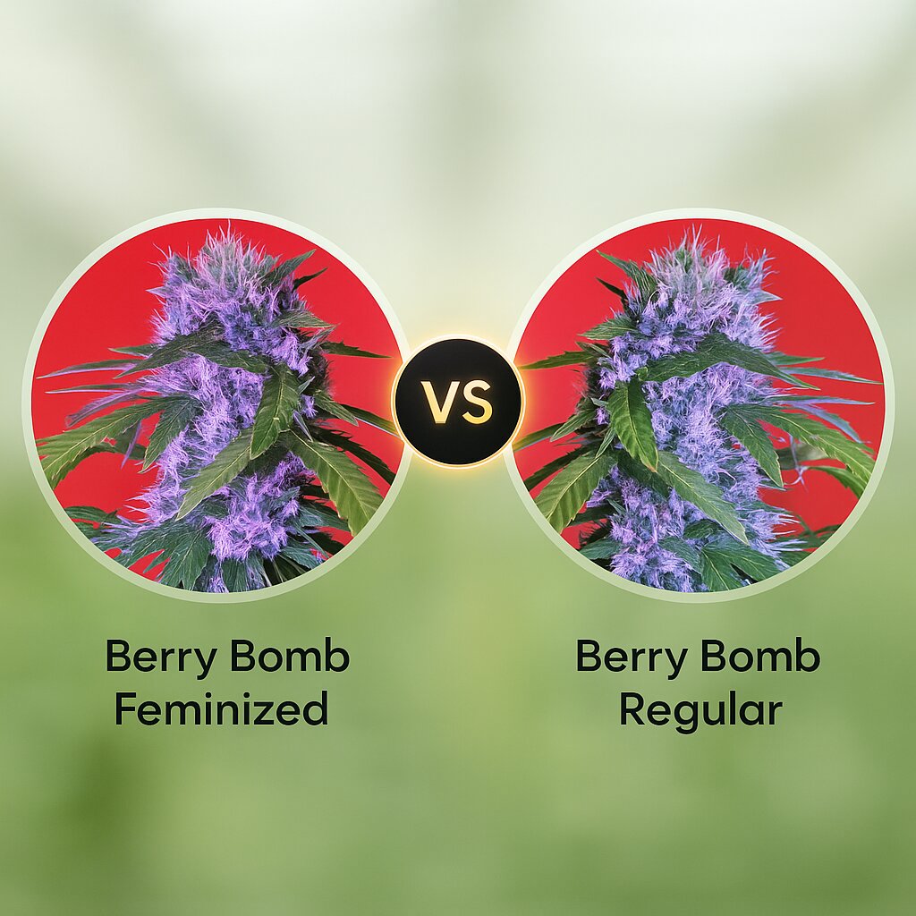 Berry Bomb (Bomb Seeds) vs Berry Bomb Regular (Bomb Seeds) porównanie nasion konopi