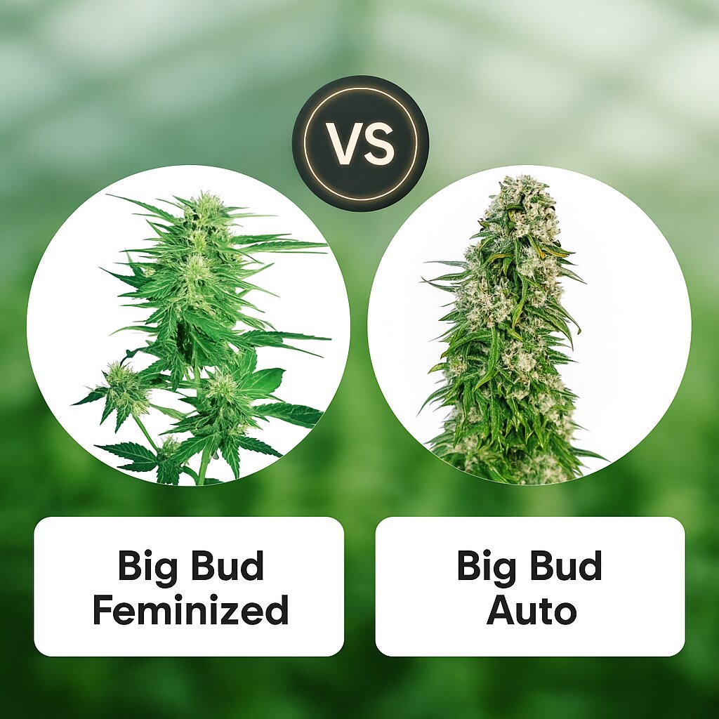 Big Bud (Sensi Seeds) vs Big Bud Auto (Sensi Seeds) porównanie nasion konopi