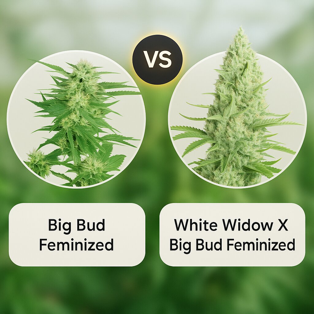 Big Bud (Sensi Seeds) vs White Widow X Big Bud (Female Seeds) porównanie nasion konopi