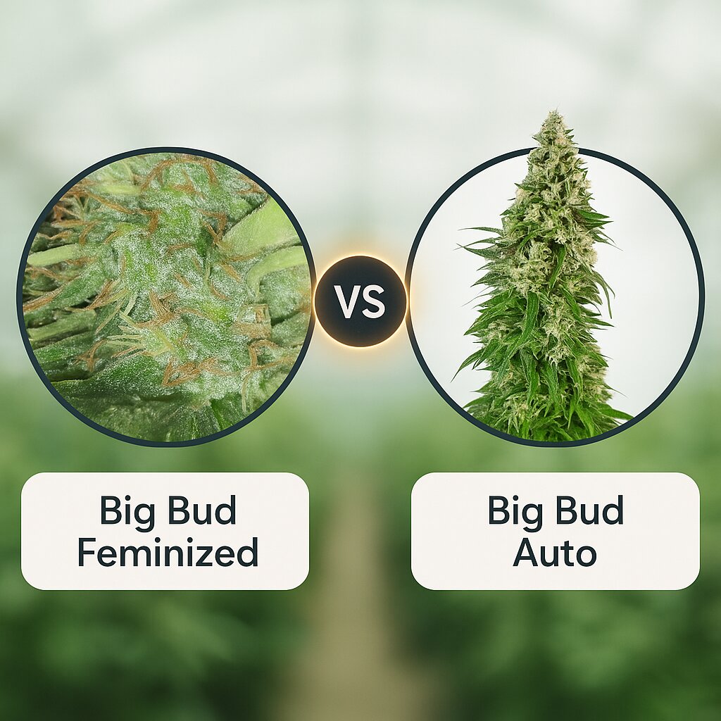 Big Bud (Vision Seeds) vs Big Bud Auto (Sensi Seeds) porównanie nasion konopi