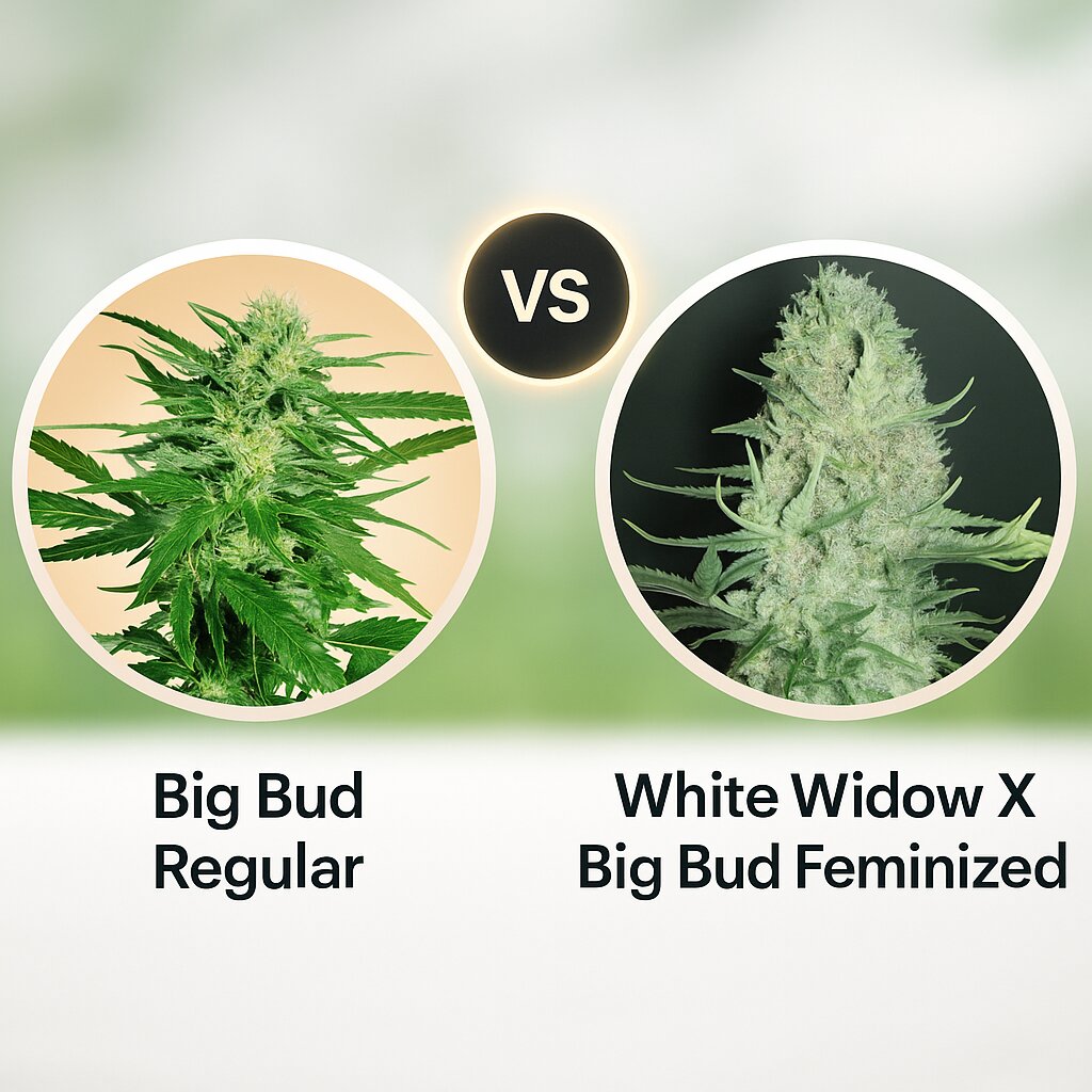 Big Bud (Sensi Seeds) vs White Widow X Big Bud (Female Seeds) porównanie nasion konopi