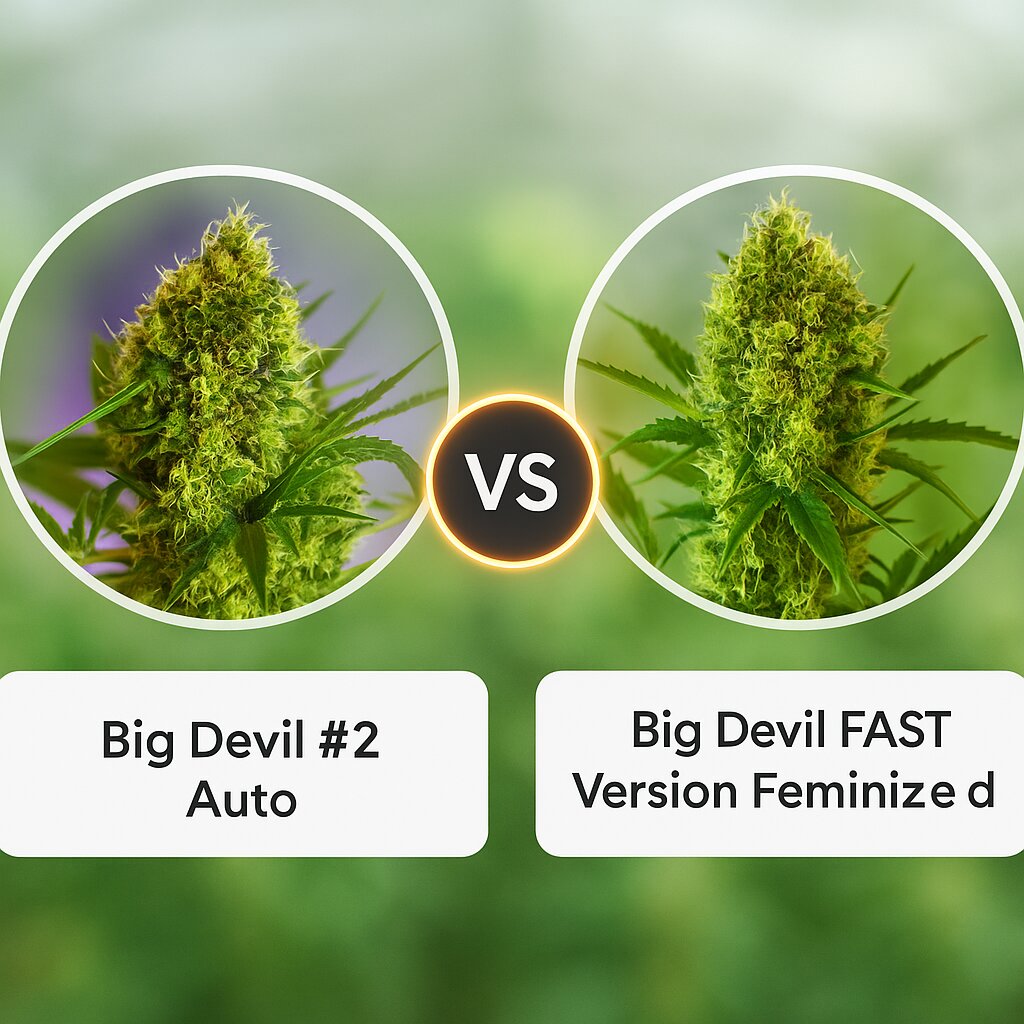 Big Devil #2 (Sweet Seeds) vs Big Devil FAST Version (Sweet Seeds) porównanie nasion konopi
