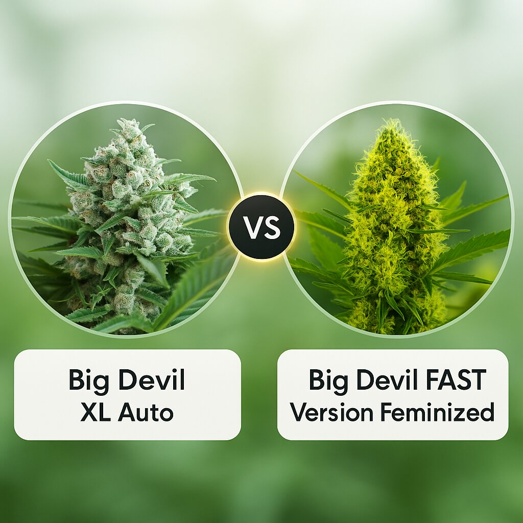Big Devil XL Auto (Sweet Seeds) vs Big Devil FAST Version (Sweet Seeds) porównanie nasion konopi