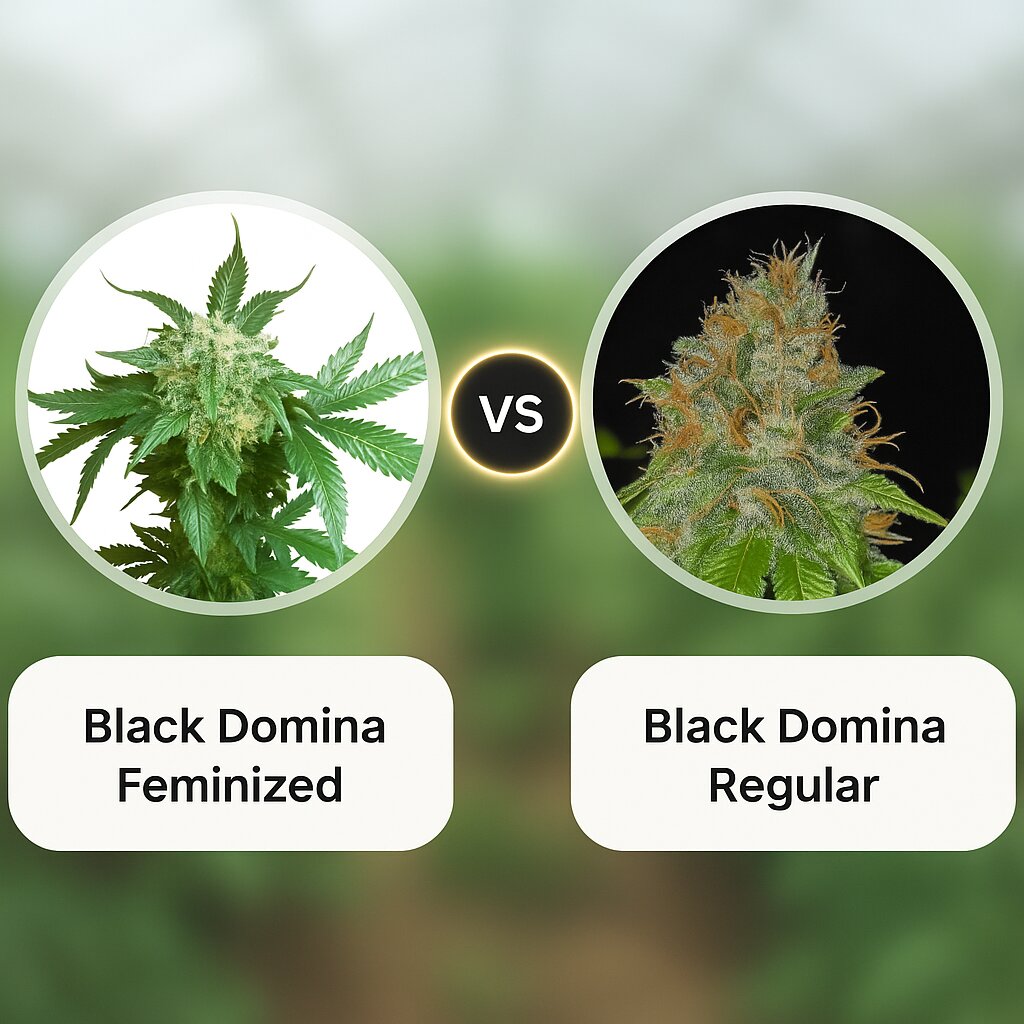Black Domina (Sensi Seeds) vs Black Domina (Sensi Seeds) porównanie nasion konopi