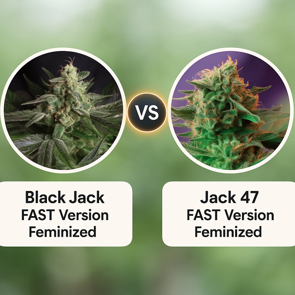 Black Jack FAST Version (Sweet Seeds) vs Jack 47 FAST Version (Sweet Seeds) porównanie nasion konopi