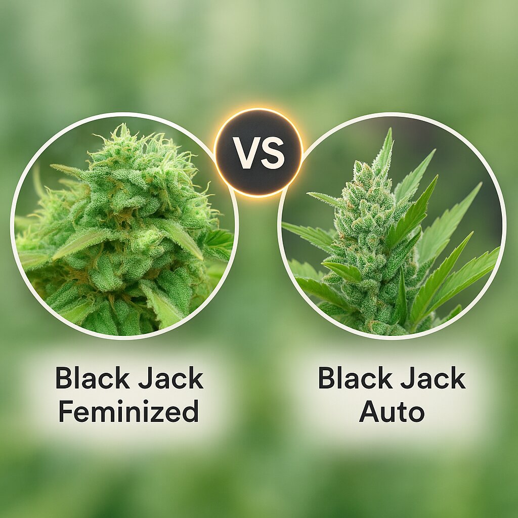 Black Jack (Nirvana Seeds) vs Black Jack Auto (Sweet Seeds) porównanie nasion konopi