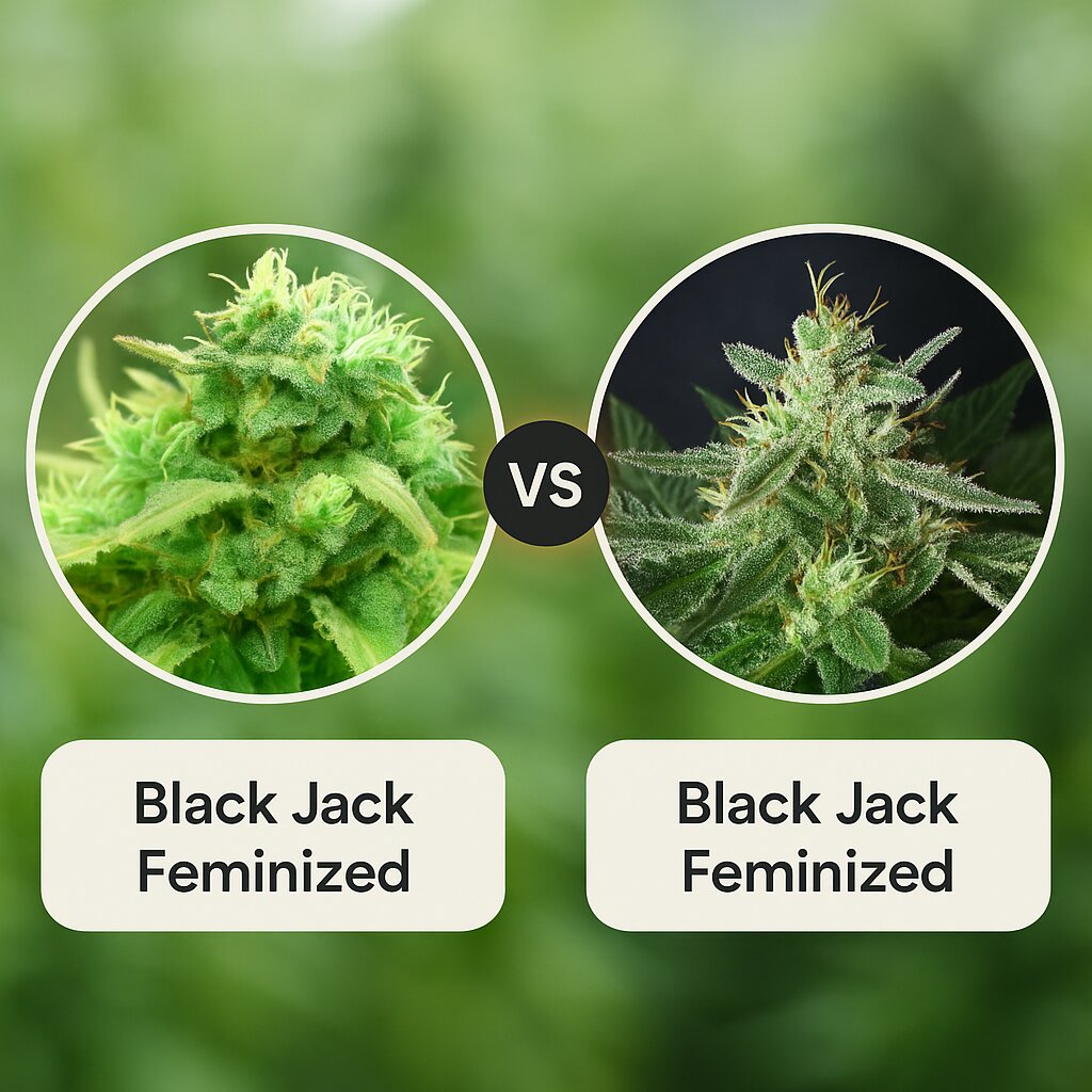 Black Jack (Nirvana Seeds) vs Black Jack (Sweet Seeds) porównanie nasion konopi
