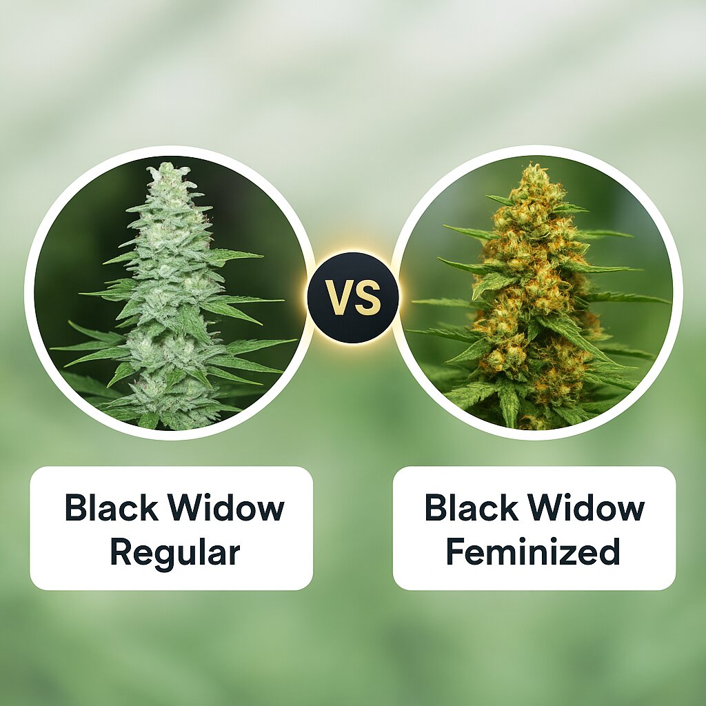 Black Widow (Mr Nice Seedbank) vs Black Widow (Positronics) porównanie nasion konopi
