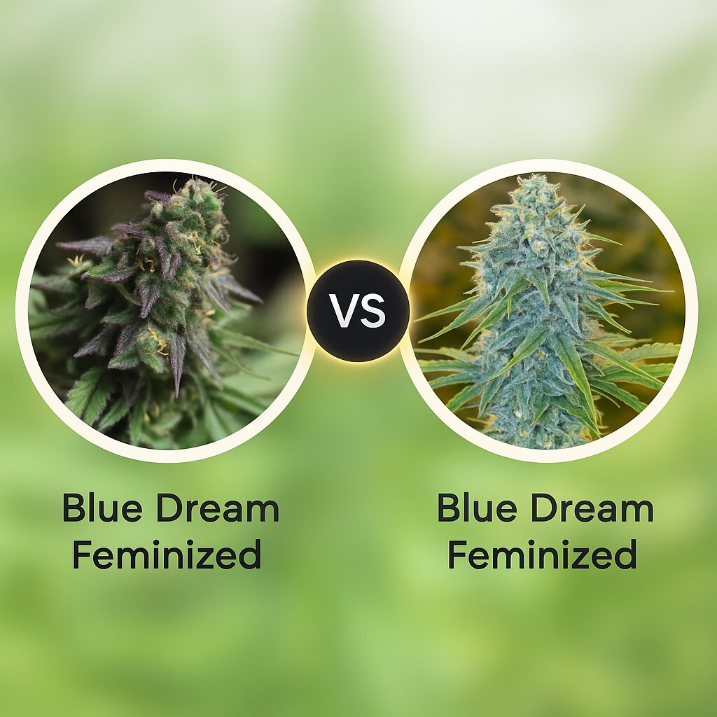 Blue Dream (Bulldog Seeds) vs Blue Dream (Humboldt Seed Organization) porównanie nasion konopi