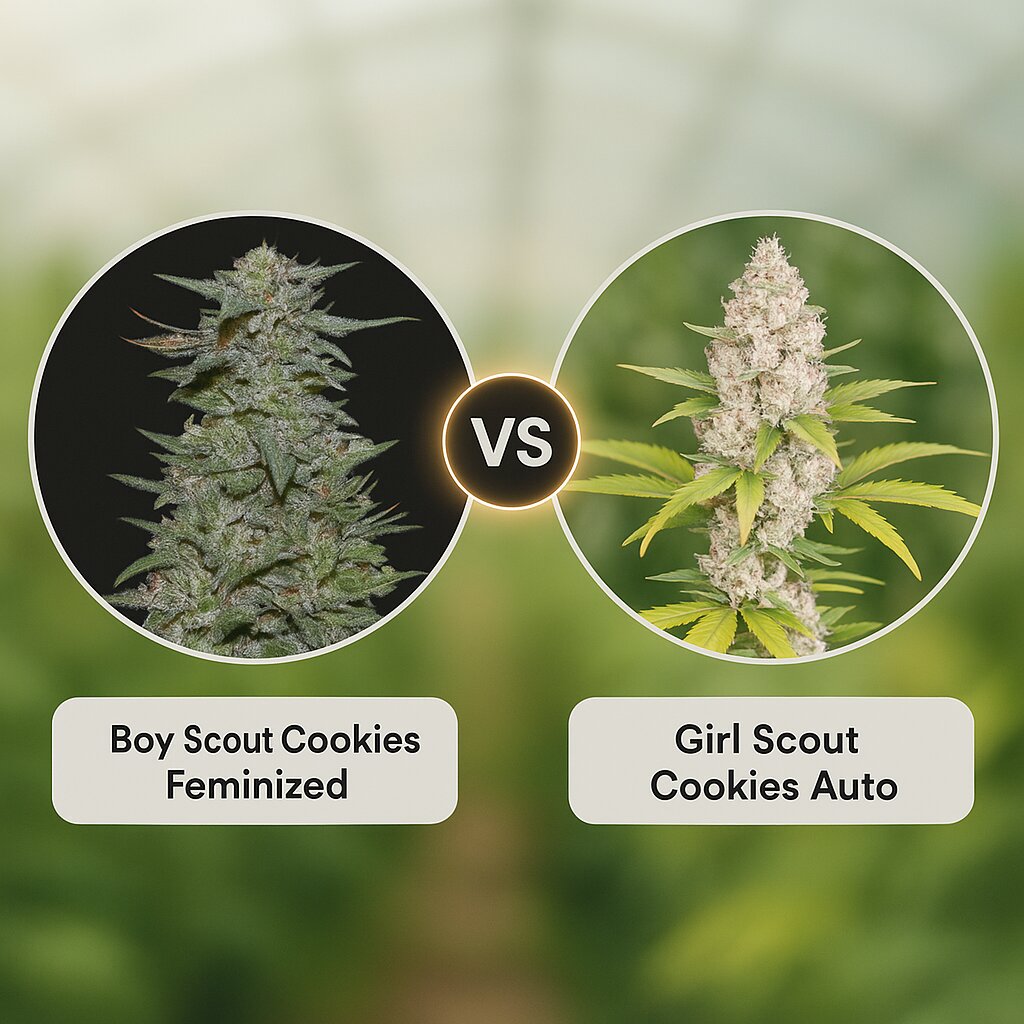 Boy Scout Cookies (Kalashnikov Seeds) vs Girl Scout Cookies Auto (FastBuds) porównanie nasion konopi