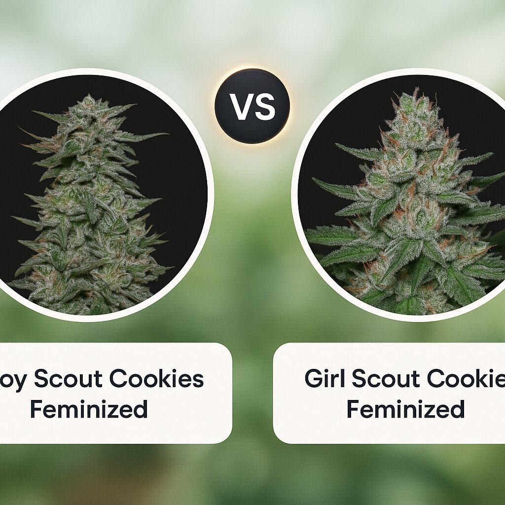 Boy Scout Cookies (Kalashnikov Seeds) vs Girl Scout Cookies (Bighead Seeds) porównanie nasion konopi