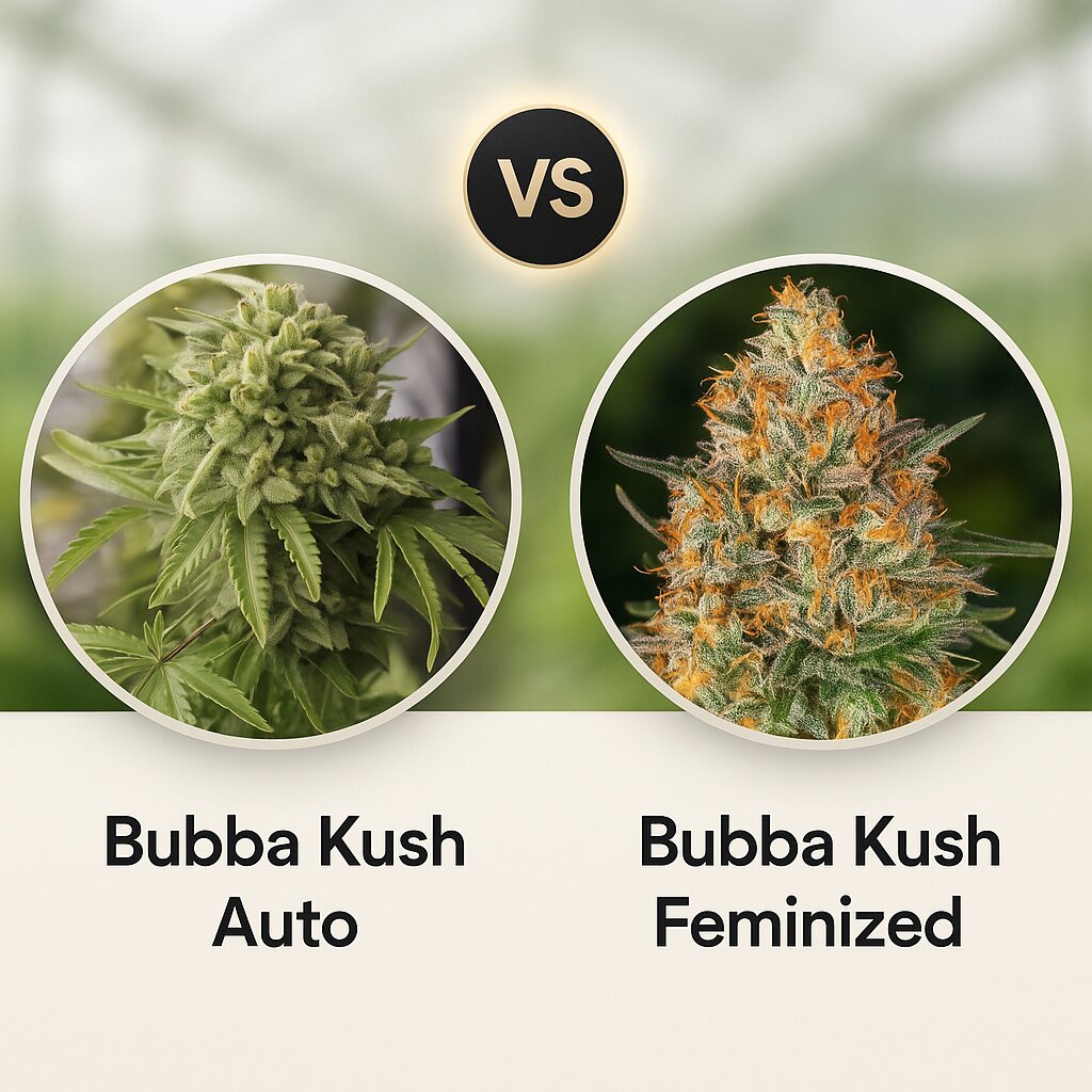 Bubba Kush Auto (Humboldt Seed Organization) vs Bubba Kush (Barneys Farm) porównanie nasion konopi