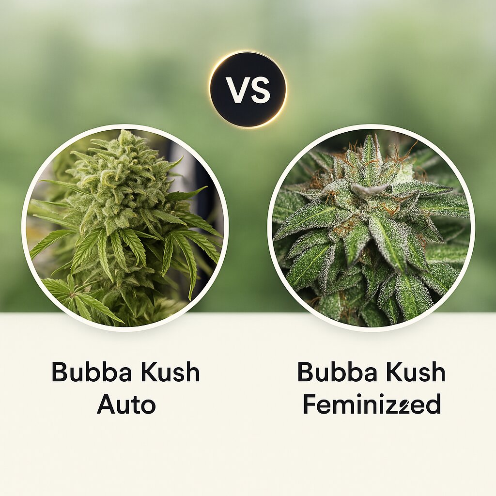 Bubba Kush Auto (Humboldt Seed Organization) vs Bubba Kush (Humboldt Seed Organization) porównanie nasion konopi