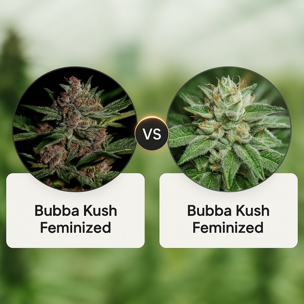 Bubba Kush (Greenhouse Seed Co) vs Bubba Kush (Humboldt Seed Organization) porównanie nasion konopi