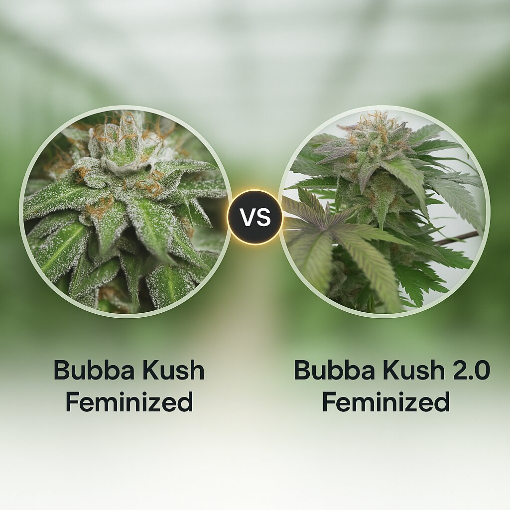 Bubba Kush (Humboldt Seed Organization) vs Bubba Kush 2.0 (Humboldt Seed Organization) porównanie nasion konopi