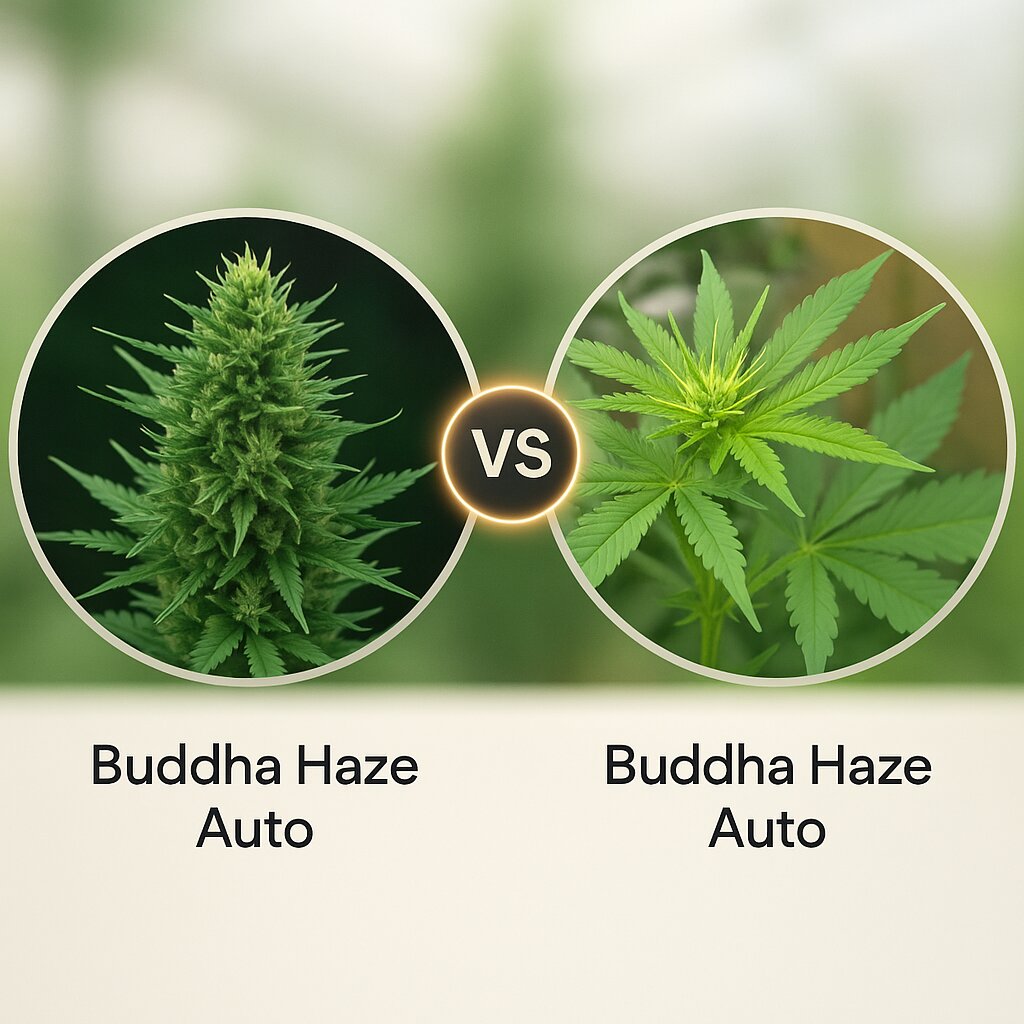 Buddha Haze (Big Buddha Seeds) vs Buddha Haze Auto (Big Buddha Seeds) porównanie nasion konopi