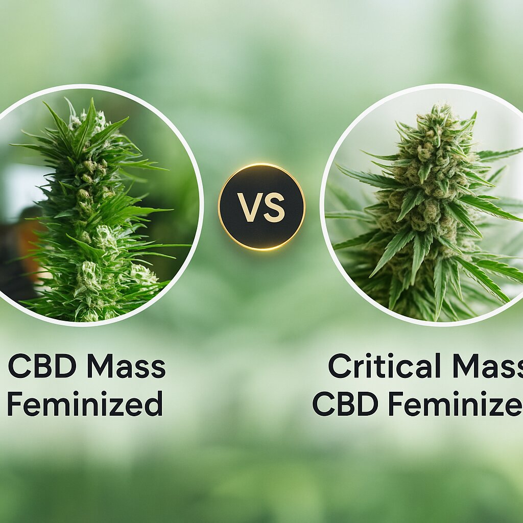 CBD Mass (Advanced Genetics Seeds) vs Critical Mass CBD (DinaFem Seeds) porównanie nasion konopi