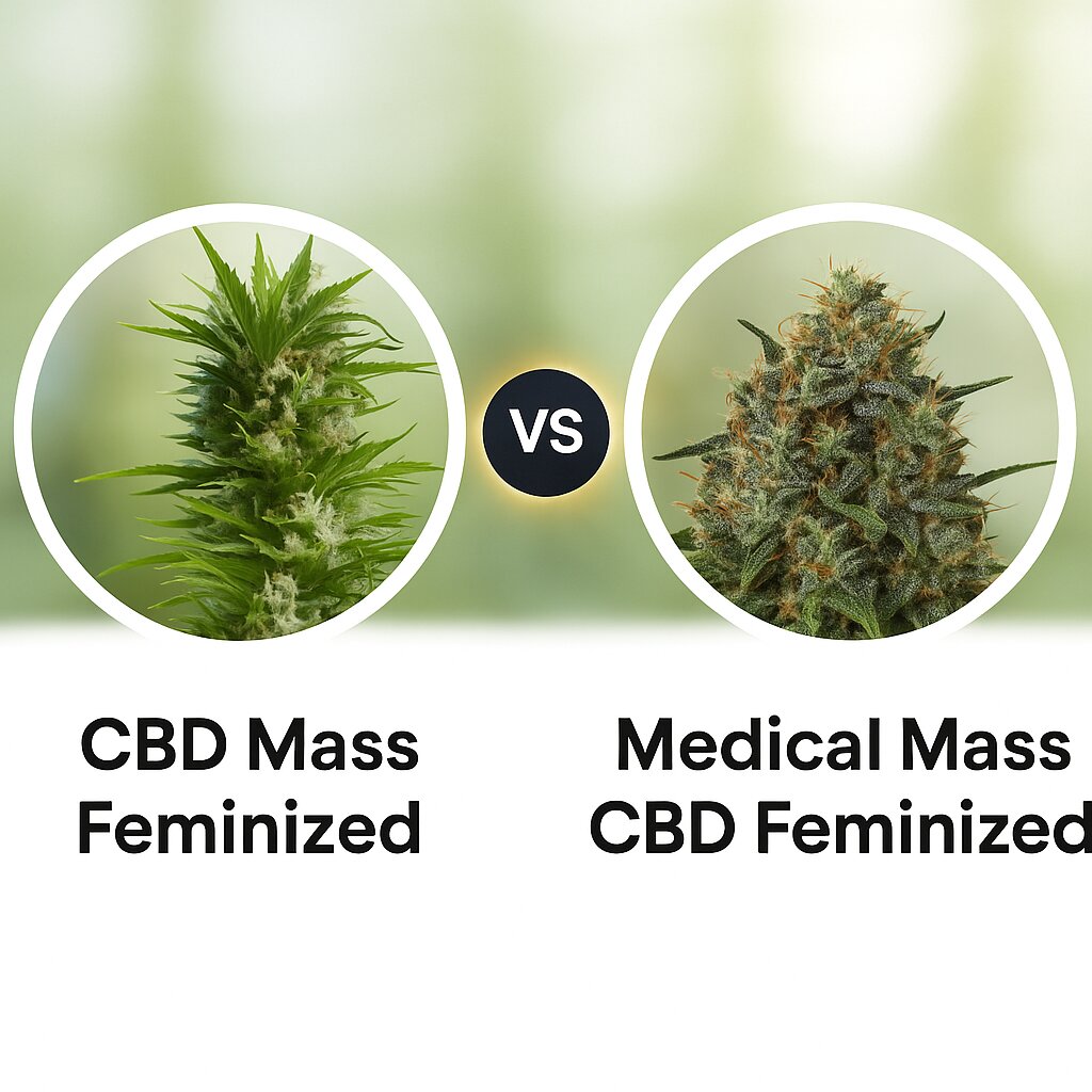 CBD Mass (Advanced Genetics Seeds) vs Medical Mass CBD (Royal Queen Seeds) porównanie nasion konopi