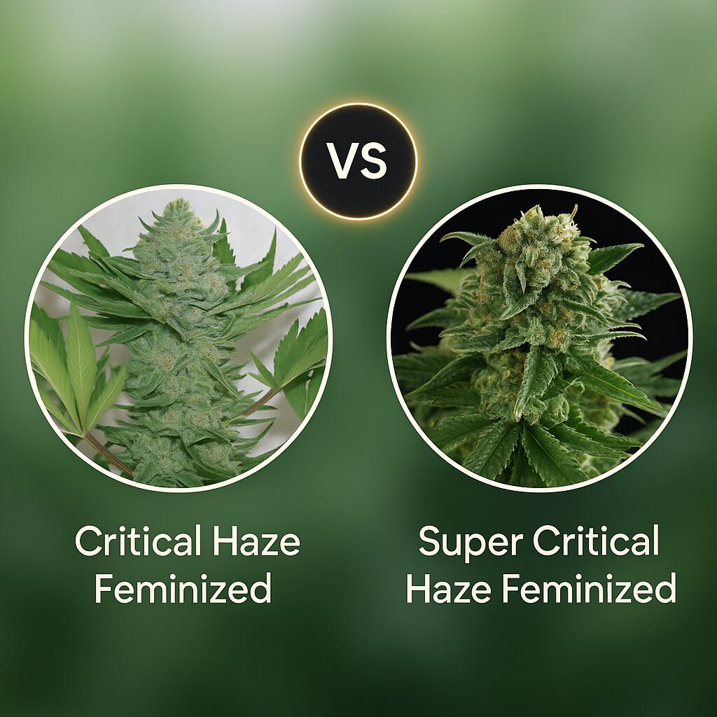 Critical Haze (Resin Seeds) vs Super Critical Haze (DinaFem Seeds) porównanie nasion konopi