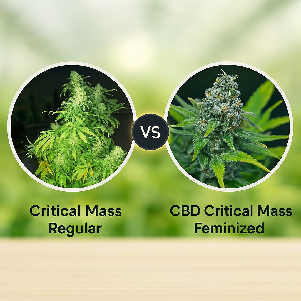 Critical Mass (Mr Nice Seedbank) vs CBD Critical Mass (CBD Crew) porównanie nasion konopi