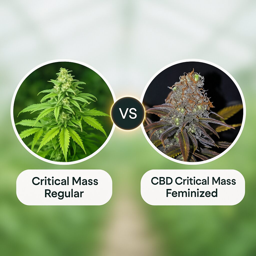 Critical Mass (Mr Nice Seedbank) vs CBD Critical Mass (Seedsman) Porównanie nasion konopi