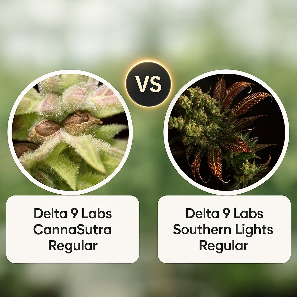 Delta 9 Labs CannaSutra (Delta 9 Labs) vs Delta 9 Labs Southern Lights (Delta 9 Labs) porównanie nasion konopi