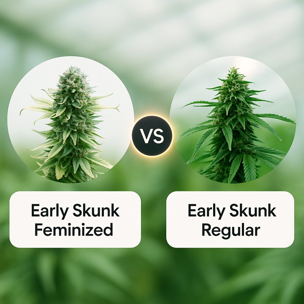 Early Skunk (Seedsman) vs Early Skunk (Sensi Seeds) porównanie nasion konopi