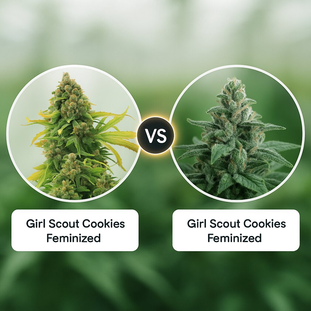 Girl Scout Cookies (Cali Weed) vs Girl Scout Cookies (Tyrol Seeds) porównanie nasion konopi