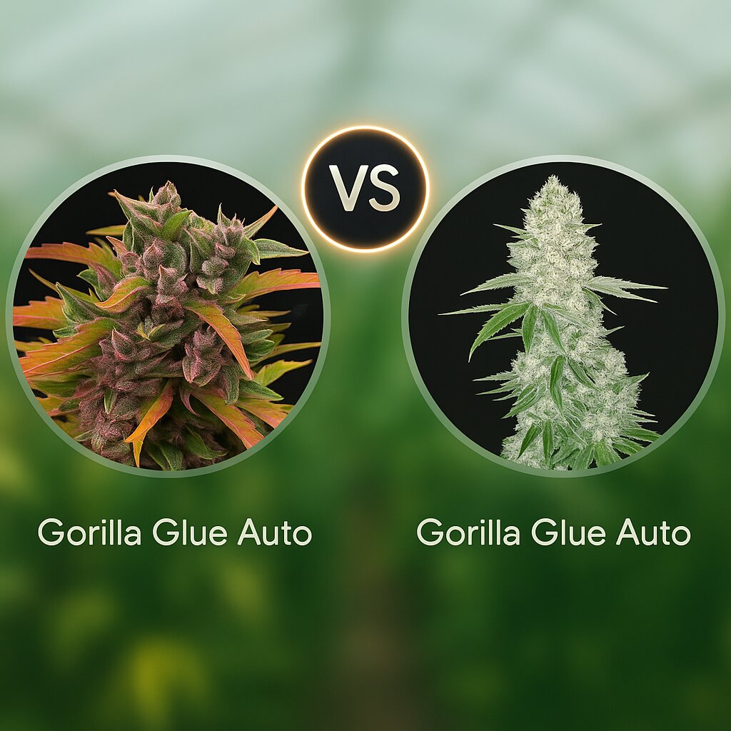 Gorilla Glue Auto (Barneys Farm) vs Gorilla Glue Auto (FastBuds) porównanie nasion konopi