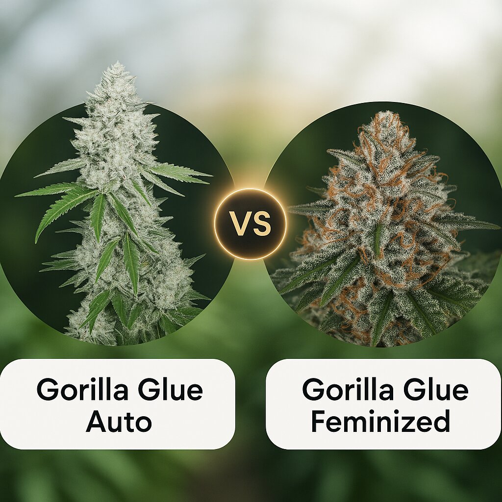 Gorilla Glue Auto (FastBuds) vs Gorilla Glue (Tyrol Seeds) porównanie nasion konopi