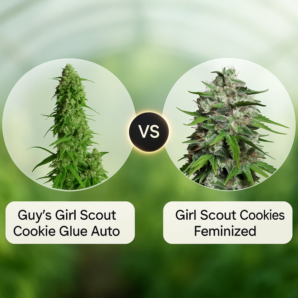 Guy's Girl Scout Cookie Glue Auto (Dr Krippling) vs Girl Scout Cookies (Bighead Seeds) porównanie nasion konopi