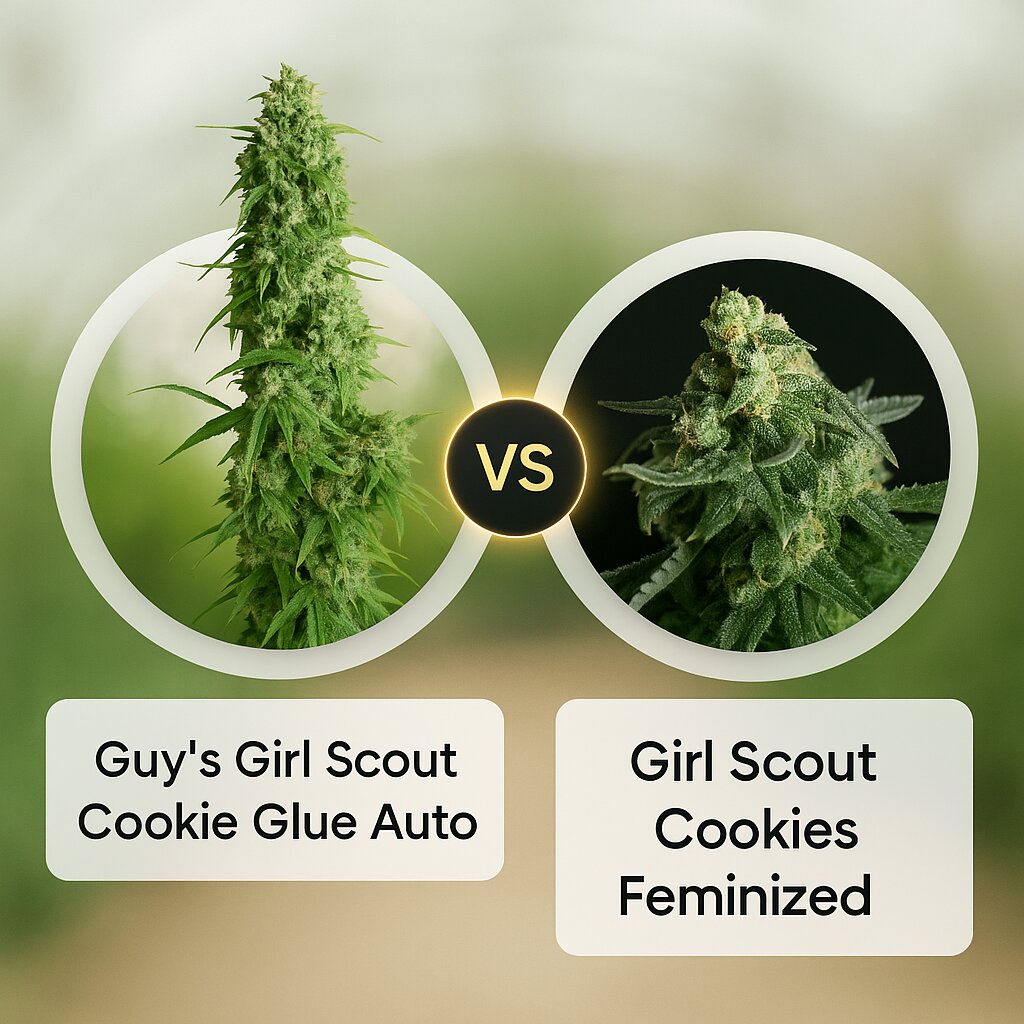 Guy's Girl Scout Cookie Glue Auto (Dr Krippling) vs Girl Scout Cookies (Tyrol Seeds) porównanie nasion konopi